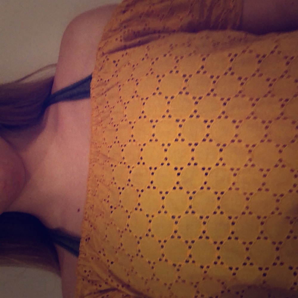Universal thread off the shoulder yellow shirt
